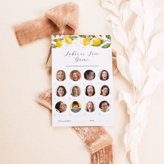 Citrus Lemon Labor oder Liebe Baby Duschkarte (Von Creator hochgeladen)