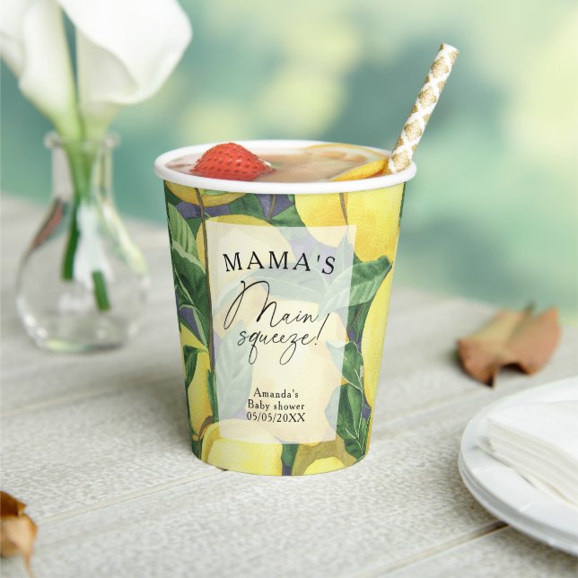 Citrus Lemon - Mama's wichtigste Babydusche Pappbecher (In Situ)