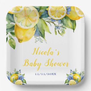 Citrus Lemon Mediterrane Babydusche Pappteller