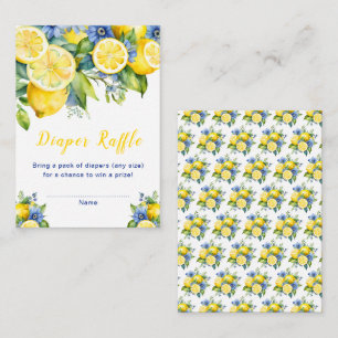 Citrus Lemon Mediterranean Baby Show Diaper Raffle Begleitkarte