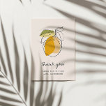 Citrus Lemon Modernes botanisches Brautparty Foto Dankeskarte<br><div class="desc">Citrus Lemon Moderne Botanische Linie Zeichnend Minimalistisches Brautparty Hochzeit Dankeschön Karte mit individueller Nachricht und Foto auf der Rückseite.</div>