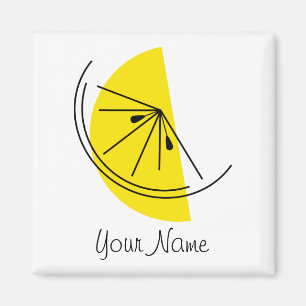Citrus Lemon Name Magnetquadrat Magnet
