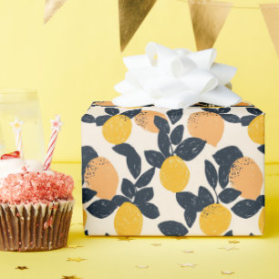 Citrus Lemon Orange Abstrakt Moderne Muster Geschenkpapier