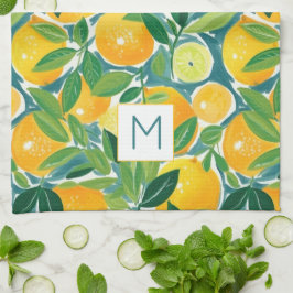 Citrus Lemon Orange Limone INITIAL Artisan farbenf Geschirrtuch