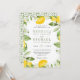 Citrus Lemon Orchard Foto Collage QR Code Hochzeit Einladung (Vorderseite/Rückseite Beispiel)