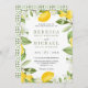 Citrus Lemon Orchard Foto Collage QR Code Hochzeit Einladung (Vorne/Hinten)