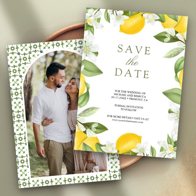 Citrus Lemon Orchard Foto Wedding Save The Date (Von Creator hochgeladen)