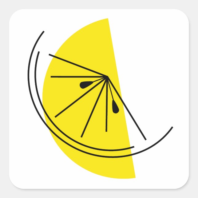 Citrus Lemon Quadratischer Aufkleber (Vorderseite)