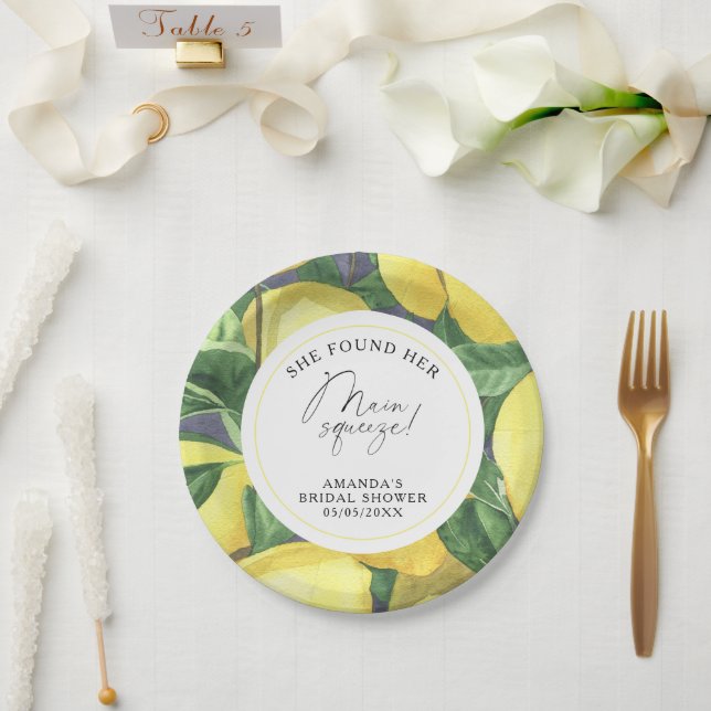 Citrus Lemon - Sie fand ihren Hauptpresse Pappteller (Hochzeit)