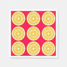 Citrus Lemon Slice Hot Pink & Yellow