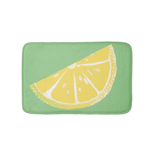Citrus Lemon Slice Wedge Art Badematte (Vorderseite)
