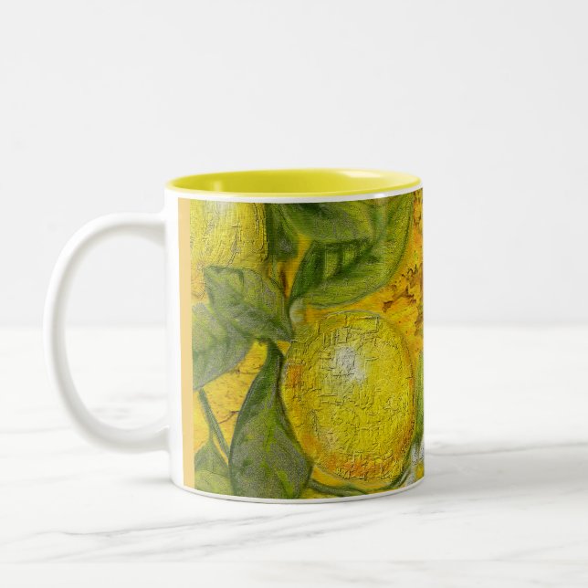 Citrus - Lemon-Tasse Zweifarbige Tasse (Links)
