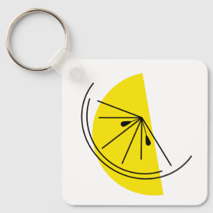 Citrus Lemon Text Schlüsselanhänger Aluminium Quad