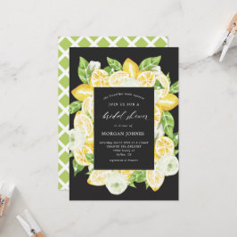 Citrus Lemon Tree Black Bridal Dusche Einladung