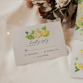 Citrus Lemon Tree Wedding RSVP Response Card Karte