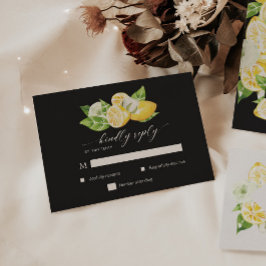 Citrus Lemon Tree Wedding RSVP Response Card Karte