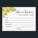 Citrus Lemon Wedding Advice und Wünsche Dankeskarte<br><div class="desc">Citrus Lemon Wedding Advice und Wünsche für Herrn und Frau.</div>
