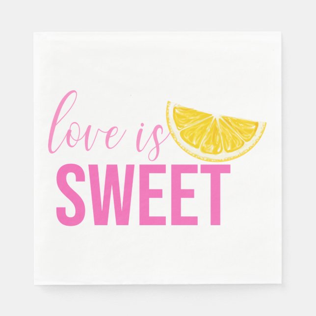 Citrus Lemon Wedding Brautparty Boho Pink Serviette (Vorderseite)