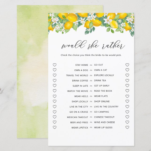 Citrus Lemon würde eher Brautparty spielen (Vorne/Hinten)