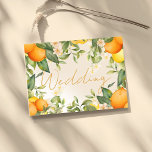 Citrus Lemons Orange Botanische Moderne Hochzeit Einladung<br><div class="desc">Eine lebendige und zeitgenössische Hochzeitsveranstaltung mit lebhaften Zitrusfrüchten, Orangen und delikaten Blume. Lass der feinen und fröhlichen Farbe des Orangenfrucht-Set den Ton für deinen besonderen Tag. Diese moderne Einladung, eine erfrischende Kombination aus Zitrone, Orange und Grün, ist perfekt für Ihren besonderen Tag. Alle Details für Ihren großen Tag können Sie...</div>