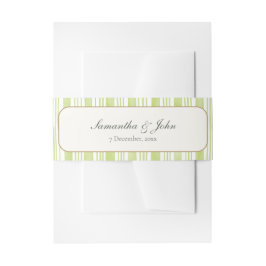 Citrus Lime Green Stripe Modern Wedding Einladungsbanderole