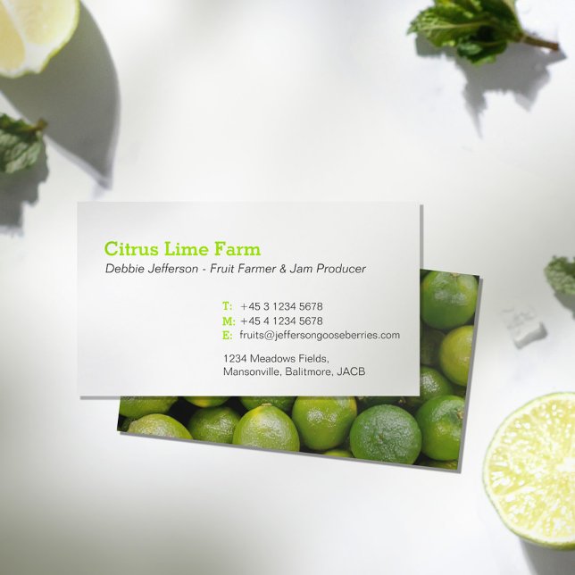 Citrus Limon Bauer Konfitüre Grüne Visitenkarten Visitenkarte (Von Creator hochgeladen)