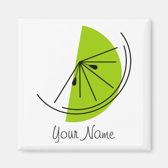 Citrus Limon Name Magnetquadrat Magnet (Vorne)