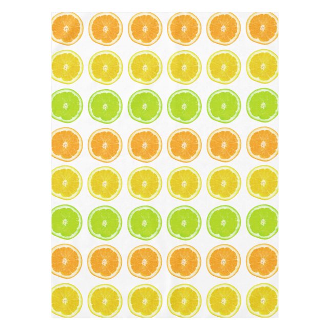 Citrus Limon, Orange und Lemon Polka Dot Slices Tischdecke (Vorderseite)