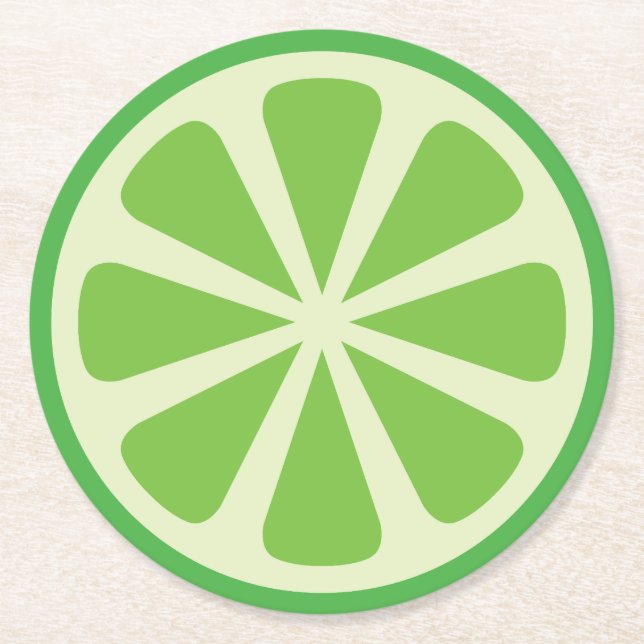 Citrus Limon Slice Frucht 1. Geburtstag Party Runder Pappuntersetzer (Vorderseite)