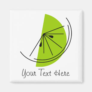 Citrus Limon Text Magnetquadrat Magnet