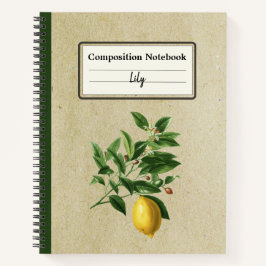 Citrus Limonium Illustration Personalisiert Comp Notizbuch