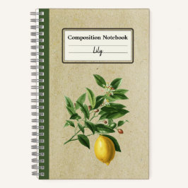 Citrus Limonium Illustration Personalisiert Comp Notizbuch