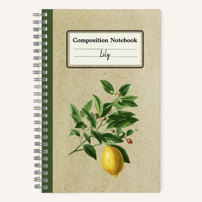 Citrus Limonium Illustration Personalisiert Comp Notizbuch (Vorderseite)