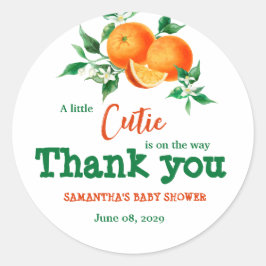Citrus Little Süsse Botanical Orange Babydusche C Runder Aufkleber
