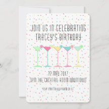 Citrus Martini Cocktail Party Confetti Black White