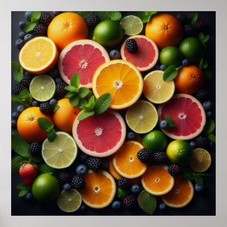Citrus Medley - Fresh Fruit Symphony Poster