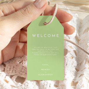 Citrus Minimale grüne Hochzeit in Urlaubsort Willk Geschenkanhänger