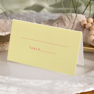 Citrus Minimalistisch-Gelbe Hochzeit geklappt Platzkarte