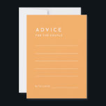 Citrus Minimalistisch Orange Wedding Advice Card Hinweiskarte<br><div class="desc">Das Citrus Minimalistisch Orange Wedding Advice Card Design, in dem Einfachheit und Eleganz in einer Palette heller Zitrusfarben aufeinander treffen. Mit einem soliden Hintergrund in Rosa, Orange, Gelb oder Grün und puristischen typografischen Schriftart strahlt dieses Thema zeitgenössische Eleganz mit einer Touch von Retro-Charme aus. Diese minimalistischen Stücke, die unser Citrus...</div>