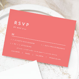 Citrus Minimalistisch Pink Wedding RSVP Response C