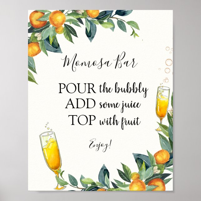 Citrus Momosa Bar Drink Sign Poster (Vorne)