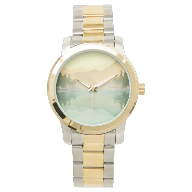Citrus Mountains Forest Landschaft Armbanduhr (Vorderseite)