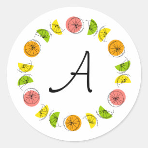 Citrus Multi Circle Monogram Aufkleber rund