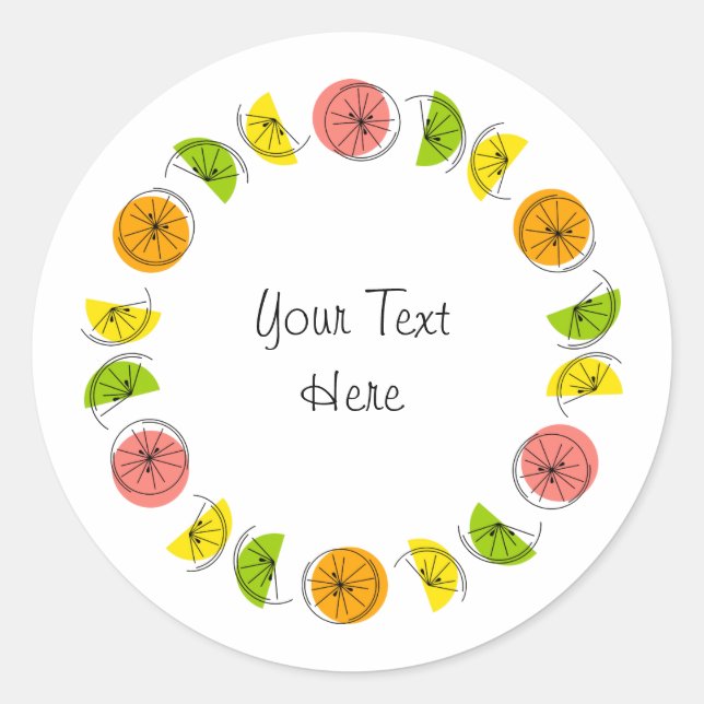 Citrus Multi Circle Text Aufkleber rund (Vorderseite)