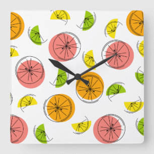 Citrus Multi clock Quadrat Quadratische Wanduhr