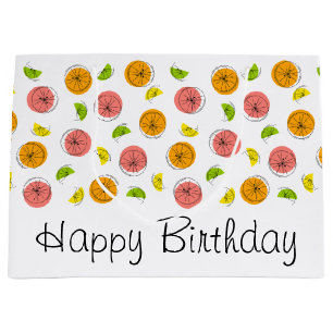 Citrus Multi Happy Anniversaire sac cadeau grand