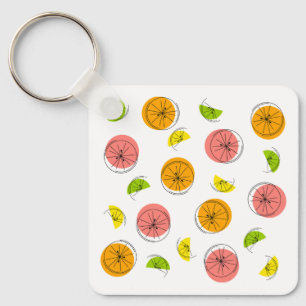 Citrus Multi Text zurück Aluminium Quadrat Schlüsselanhänger