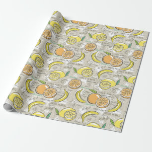 Citrus Muster Geschenkpapier
