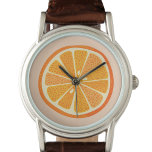 Citrus Orange Armbanduhr<br><div class="desc">Graue und köstliche, amüsante Zitrusfrüchte auf einem rosafarbenen Hintergrund. Originelle Kunst von Nic Squirrell.</div>