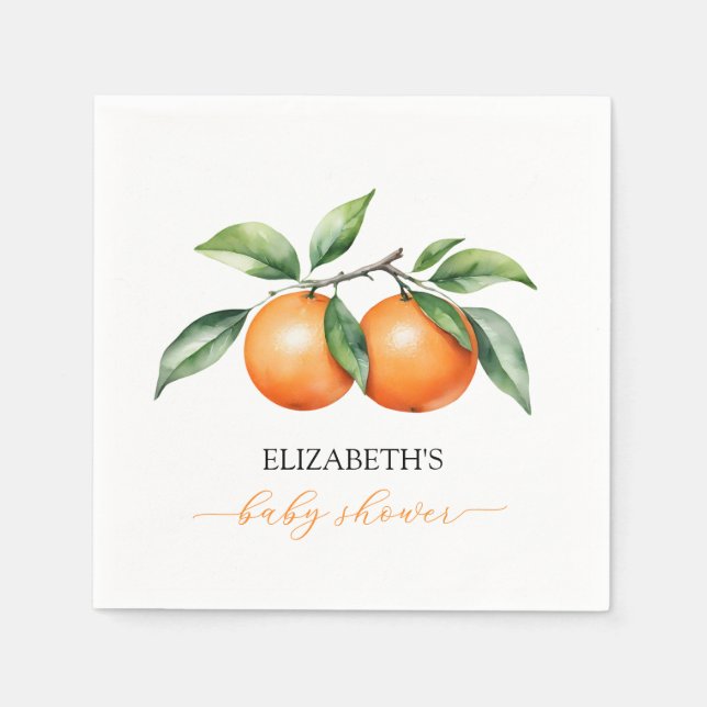 Citrus Orange Baby Dusche Serviette (Vorderseite)